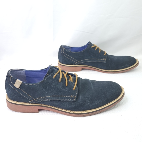 Skechers Mark Nason Blue Leather Suede Shoes Lace Up Dress Sneakers Size 9.5